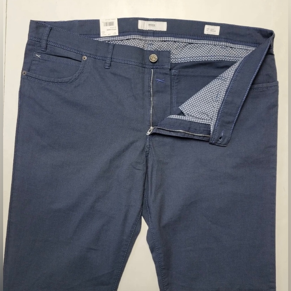 Men’s Brax Cadiz Two Tone Cotton Blue Color Contrast 5 Pocket Men’s Pants